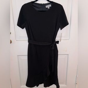 Shelby & Palmer Black Ruffle Hem Dress Size 8 NBW NWT